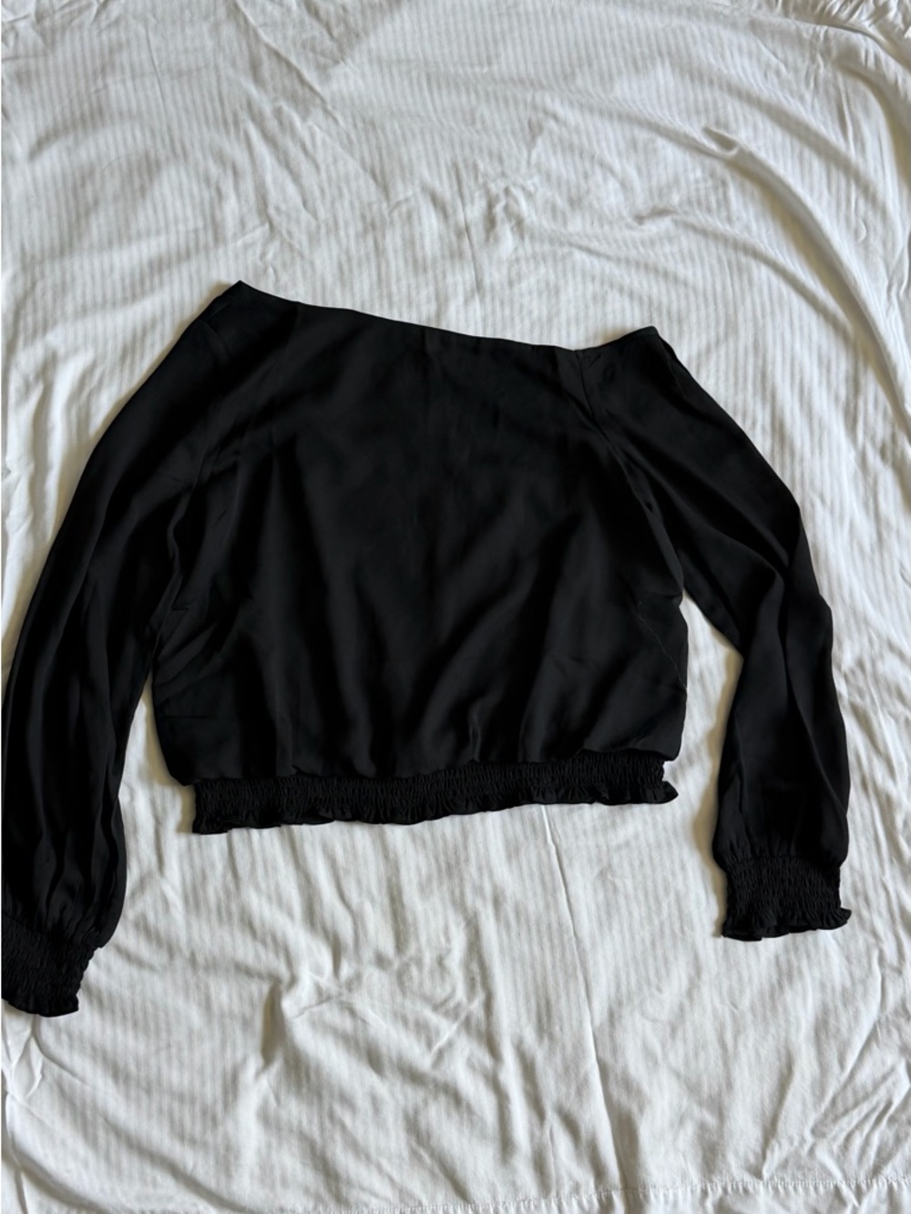 Pink Lily Black Off-the-Shoulder Long Sleeve Crop Top never worn .